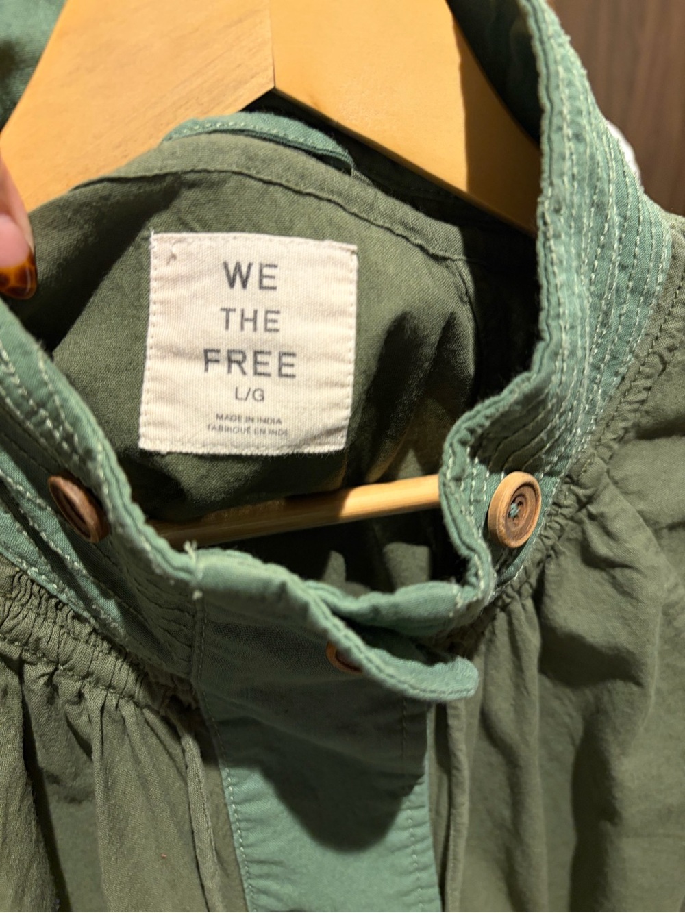 ✌🏽☮️🤎We The Free Olive Green Outset Utility Jacket Lace Ruffle Hem✌🏽🤎☮️ - Picture 7 of 16